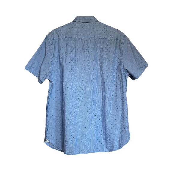 DENIM & FLOWER RICKY SINGH  Mens Shirt Large Blue Short Sleeve Button Slim Fit - Picture 5 of 15